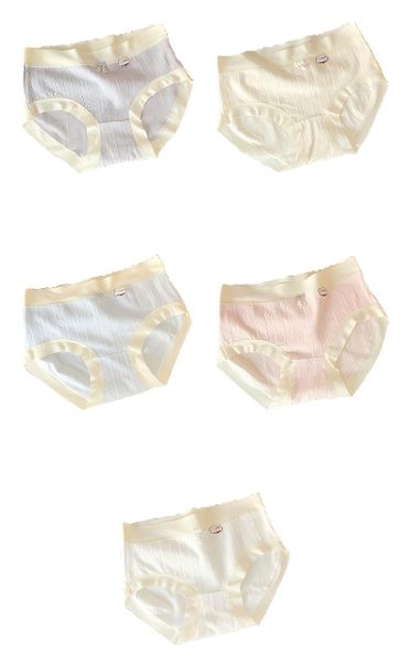 7A Antibacterial 100% Cotton Cute Teenage Girl Mid-Waist Briefs 5-Pack