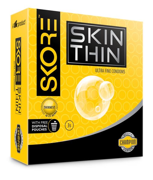 Skore Skin Thin Condoms with Disposal Pouches