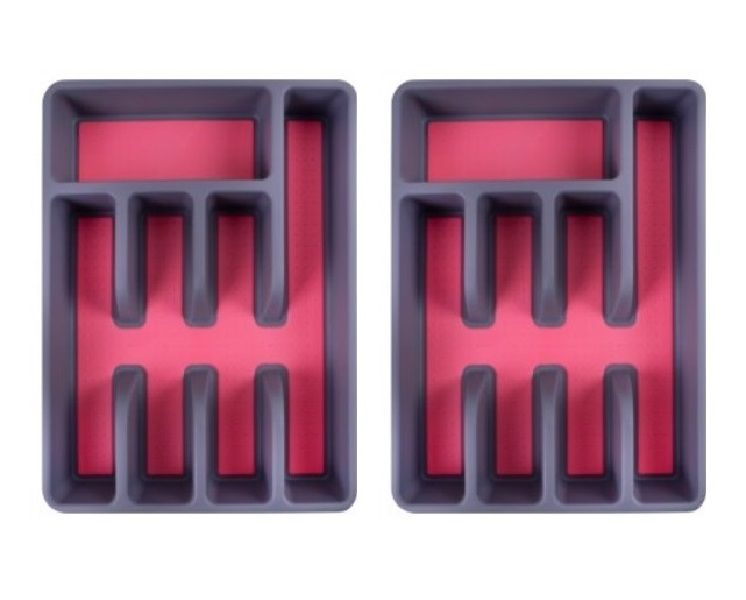 2 Cutlery Trays with Anti-Slip Sections