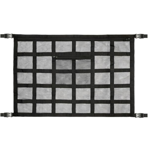 Car Ceiling Cargo Net Pocket Car Roof Storage Organizer with Zipper Buckle