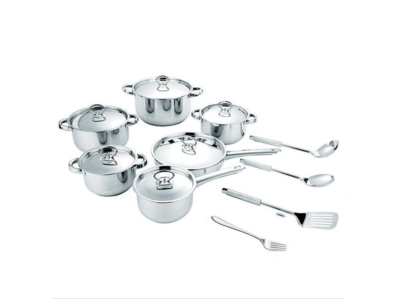 16 Piece Heavy Bottom Stainless Steel Cookware Set