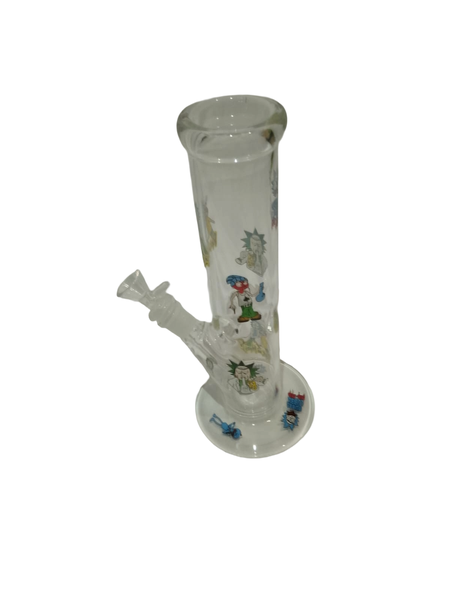 Clear Glass Bong with Cartoon Print Design