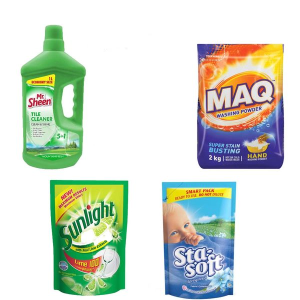 MAQ, Sta-soft, Sunlight &amp; Mr. Sheen - Household Cleaning Combo