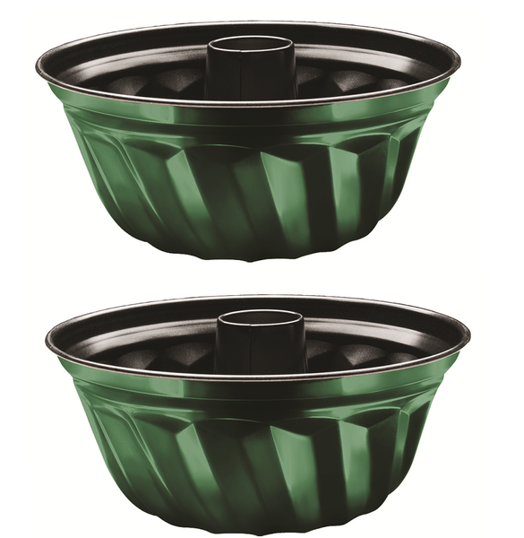 Berlinger Haus 2 Piece Flower Shape Bundt Pan Set - Emerald Collection