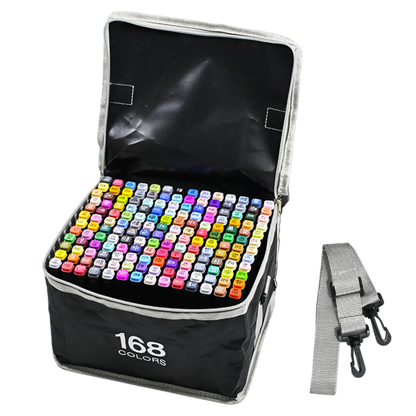 168 Pcs Oil Art Drawing Double Head Alcohol Marker Pen Set