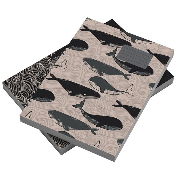 Whale Time A4 self-adhesive book covers and stationery label bundle