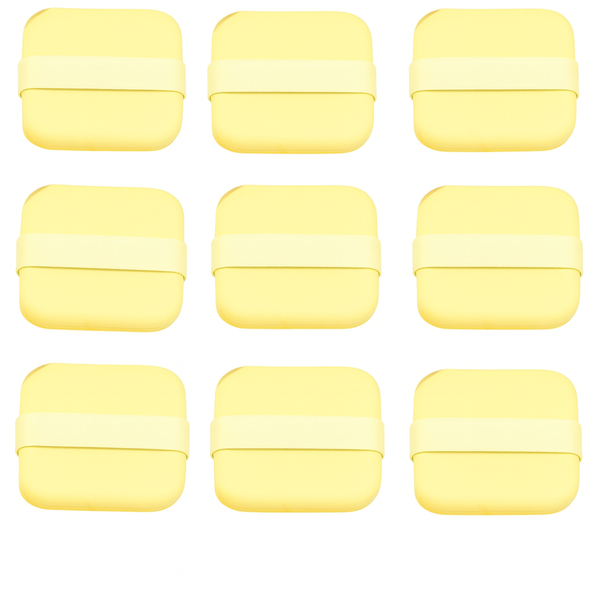 9 Piece - Butter Powder Puff Makeup Sponge Set - Yellow