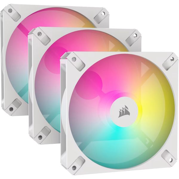 Corsair iCUE AR120 Digital RGB 120mm PWM Fan, Triple Pack, White
