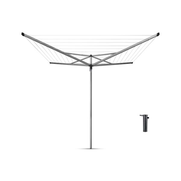 Brabantia Rotary Dryer Essential 4-Arm 40m Aluminium with Ground Tube 35mm