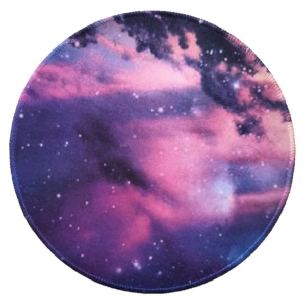 Round Mouse Pad - Blue Pink Galaxy