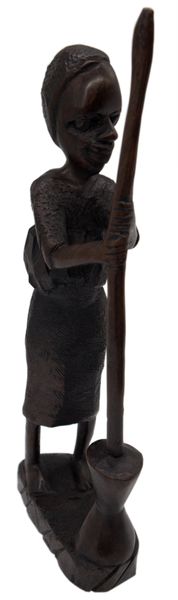 Wooden African Rural Female Figurine