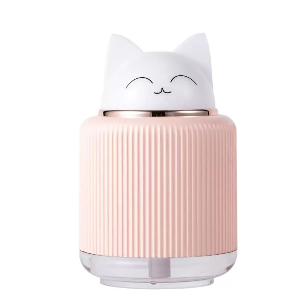 Cute Cat Humidifier 300ml - Kawaii USB Desk Mist Maker with Night