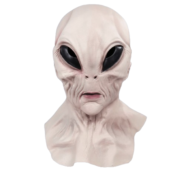 Face Mask Alien - Light Face - Black Eyes -No Nose