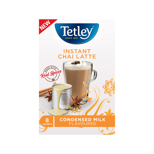 Tetley Condensed Milk Instant Chai Latte - 8 Sachets