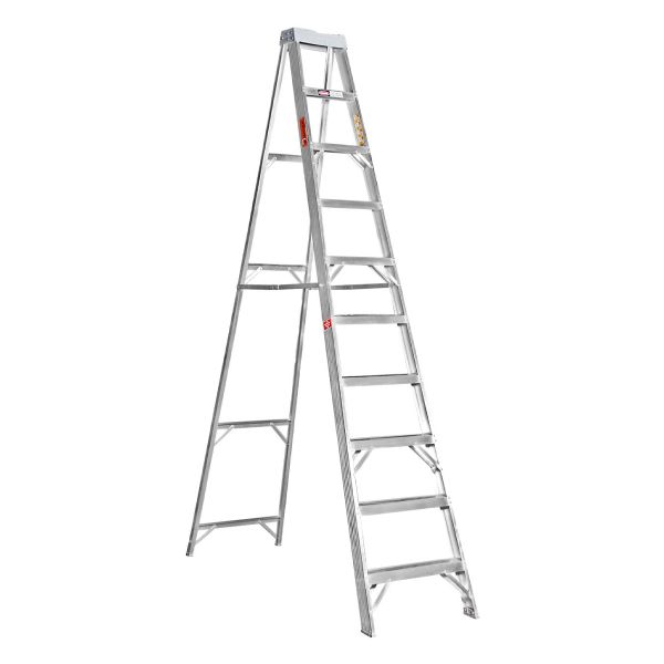 Mundo - 10 Step Heavy Duty Ladder Single Sided - Aluminium - SANS Approved