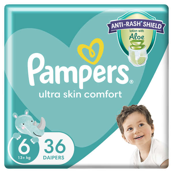 Pampers Anti-Rash Shield Taped Size 6 (13+ kg) 36 Nappies