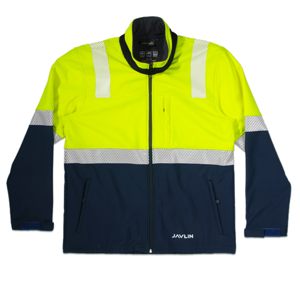 Javlin - Hi-Vis Two Tone Utility Softshell Jacket - Navy/Lime