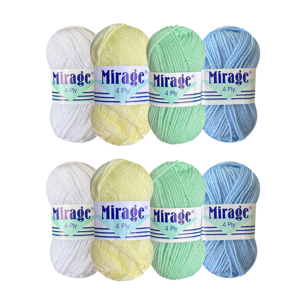 Elle Mirage 4-Ply (8x 25g balls) - Cotton Skies