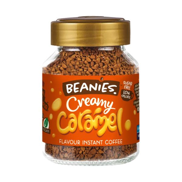 Beanies Flavoured Instant Coffee Creamy Caramel Glass Jar 50g