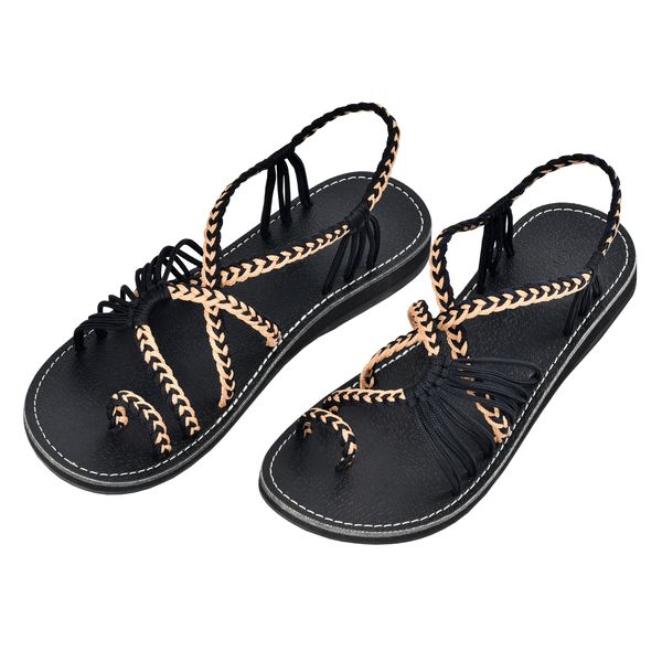 MArmoris Women Golden Black Sandal