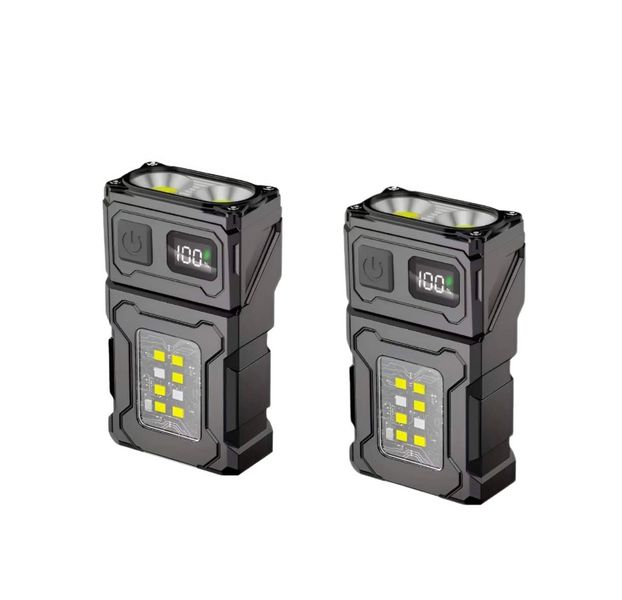 2 x Mini LED Flashlight - Rechargeable COB Work Light with Magnetic Base