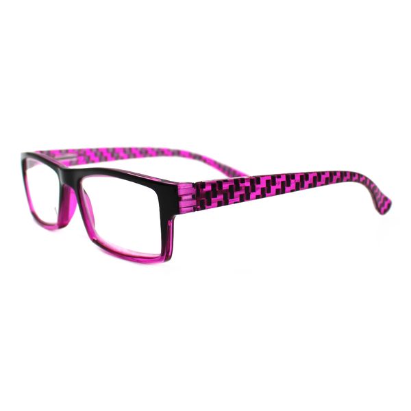 X-Tra Vision Square Reading Glasses - Jay - Purple - +3.00