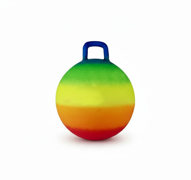 Rainbow Ride-On Hopper Ball for Kids 45cm - Durable PVC Bouncing Toy