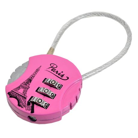 Sanlic Jaguar Funky Pink 3 Dial Combination Cable Lock 40mm Image