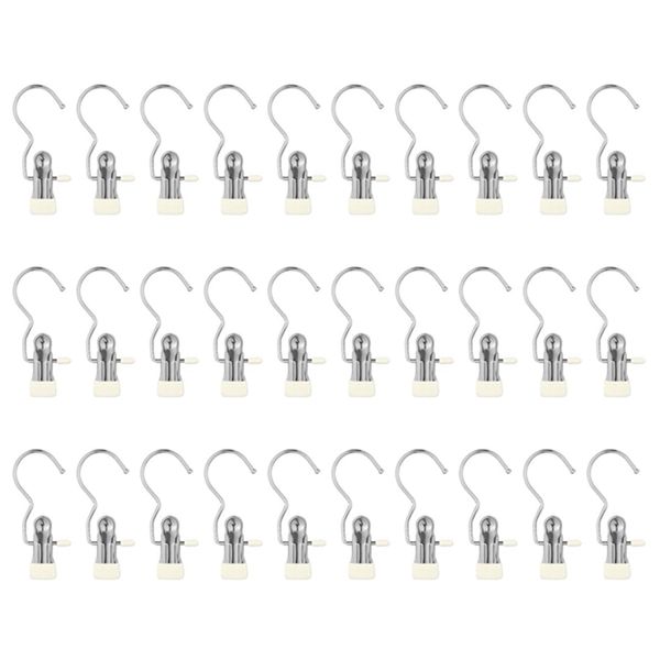Laundry Hooks Hanging Clip Clothes Hat Pants Towel Beige 10Pc