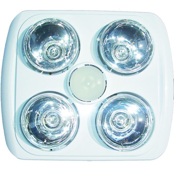 Bathroom Heating Lamp &amp; Light 4 Lamp Plastic Finish