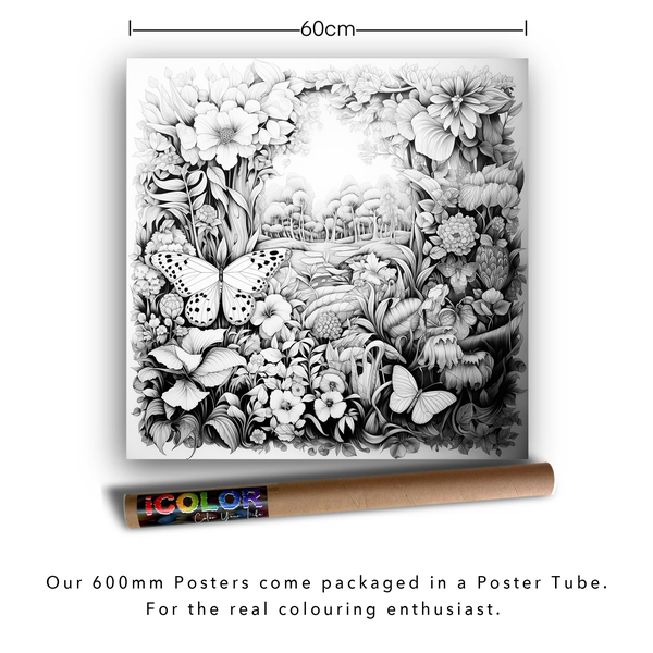 iColor Large Colouring Poster BUTTERFLY MEADOW