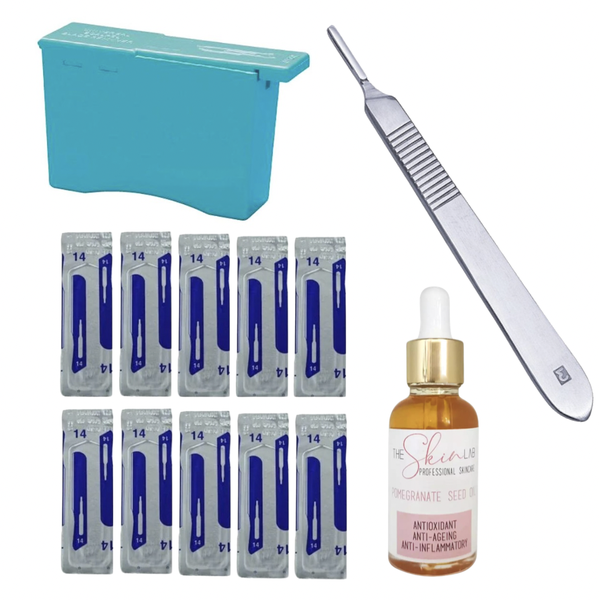 Swann-Morton No 14 Dermaplaning Blades, Blade Remover, No 3 Handle &amp; Oil