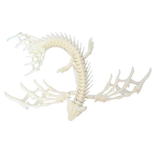 Articulated Skeleton Dragon Toy - 26cm Bone Dragon with 28cm Wingspan