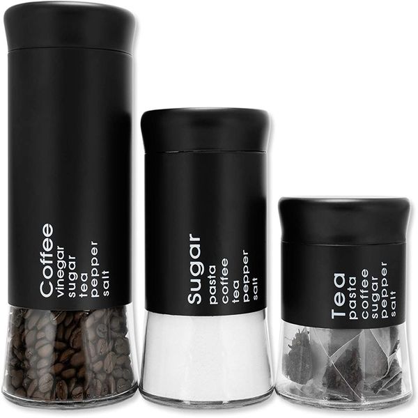 Anv 3 Pieces Kitchen Tea Coffee Sugar Storage Containers