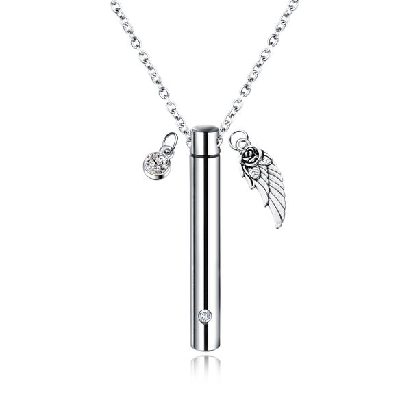 Urn With a Cubic Zirconia - Men's Necklace - Silver