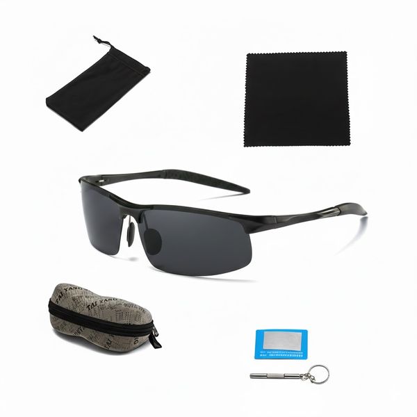 Men's Aluminium Alloy Polarised Sunglasses - Black