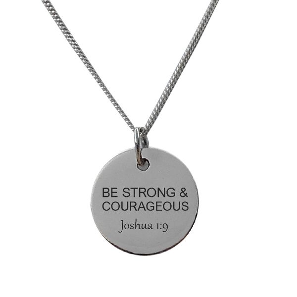 Joshua 1:9 Sterling Silver Pendant with Chain