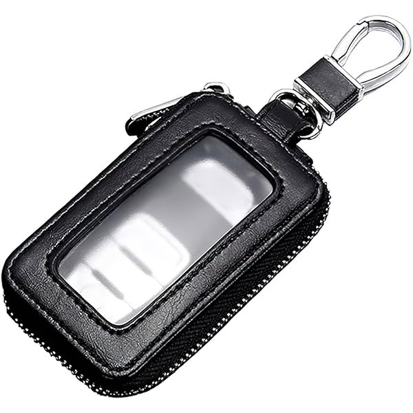 QYNIAL Black Car Remote Keychain Bag Premium Car Key Fob Case Universal