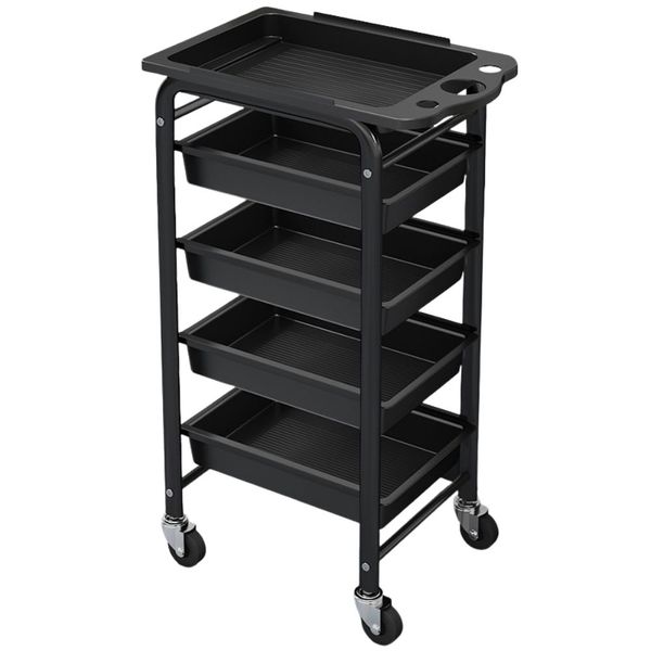 Bestby 5-Tier Beauty &amp; Hairdressing Cart with Wheels -Salon Storage Trolley