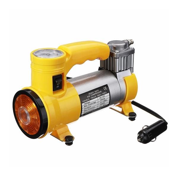 Portable Air Compressor Car Single Cylinder Tyre Inflator with LED Light