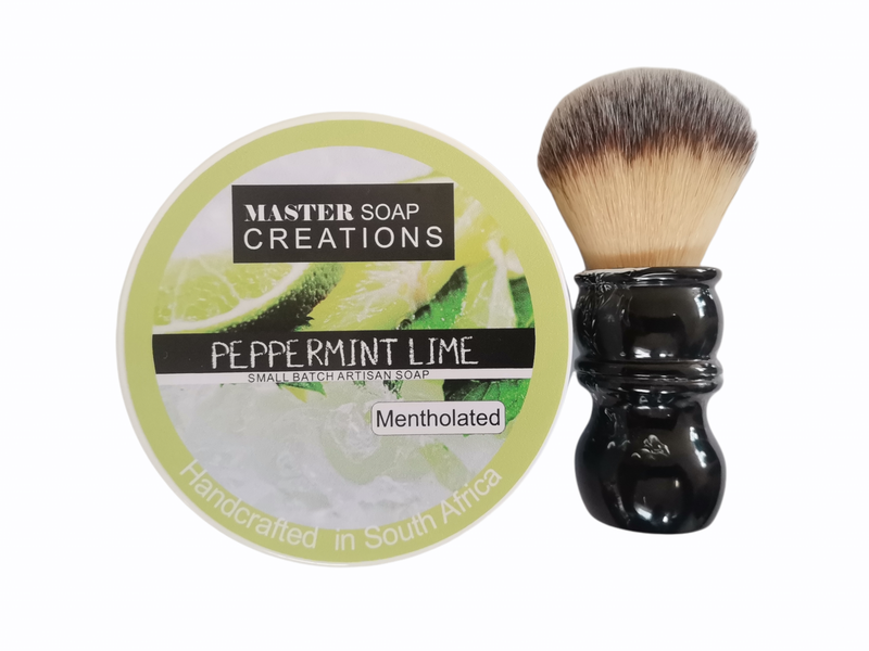 Shaving Soap &amp; Shaving Brush Combo Peppermint Lime