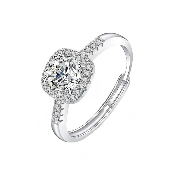 Wedding Ring. Lmitation Moissanite. Sparkling Zircon. Adjustable Rings