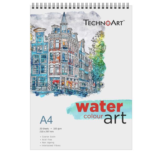 TechnoArt Wiro Water Colour Art Pad 165gsm - A4 -20 Sheets
