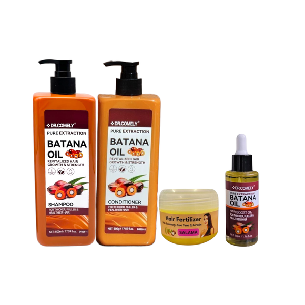 Batana Shampoo, Oil &amp; Conditioner Kit With Fertilizer for Hair Growth