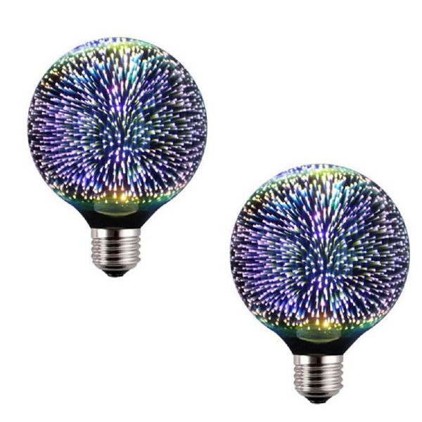 Set of 2 3D 4W Fireworks Bulb -3D-G95