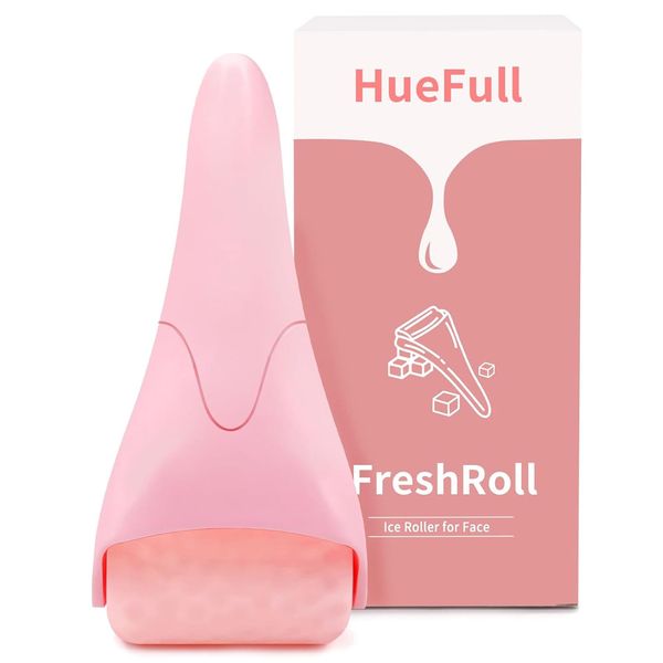 Pink Ice Roller for Face, Skin Care, Reduces Puffiness and Wrinkles