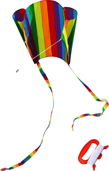 Rainbow Kite With 700ft Reel, No Assembly - Easy Fly For Kids &amp; Adults