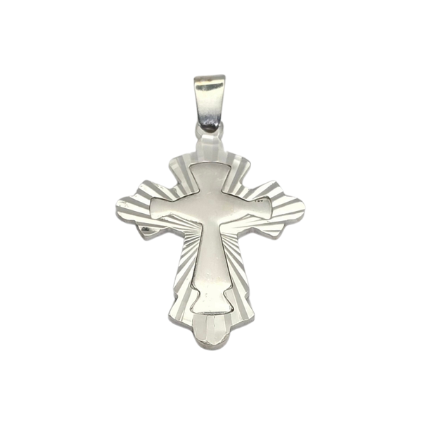 925 Sterling Silver Cross Pendant 3.3 cm × 2.2 cm - 1