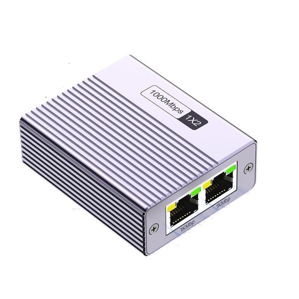 Ethernet Splitter 1 To 2 1000 Mbps High Speed Network Lan Switch 100M PT