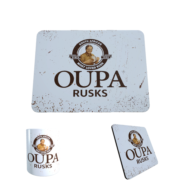 Oupa Rusks Combo Set - Mug, Mouse Pad &amp; Coaster